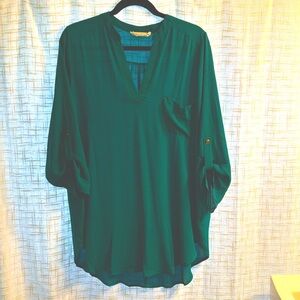 Jewel-tone green tunic blouse - Nordstrom